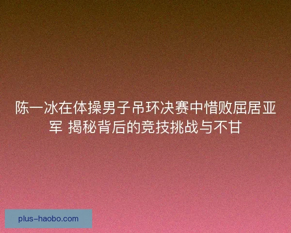 陈一冰在体操男子吊环决赛中惜败屈居亚军 揭秘背后的竞技挑战与不甘