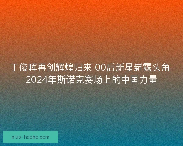 丁俊晖再创辉煌归来 00后新星崭露头角 2024年斯诺克赛场上的中国力量