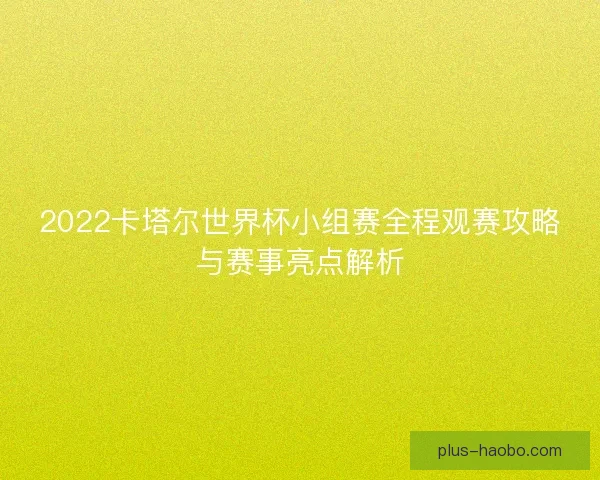 2022卡塔尔世界杯小组赛全程观赛攻略与赛事亮点解析 2022卡塔尔世界杯小组赛全程观赛攻略与赛事亮点解析