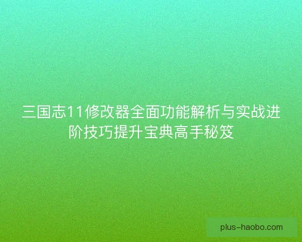 三国志11修改器全面功能解析与实战进阶技巧提升宝典高手秘笈